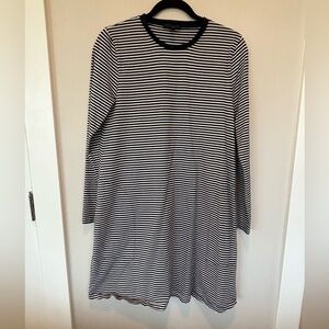 J. Crew Classic Navy and White Striped Shirt Dress